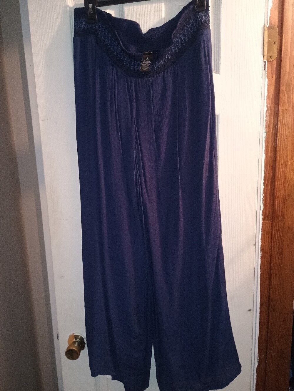 Alyx Women's Navy Wide-Leg Smocked Waist Pants